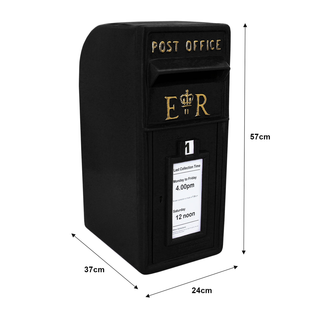 Black Royal Mail Post Box with Stand - Used - Acceptable