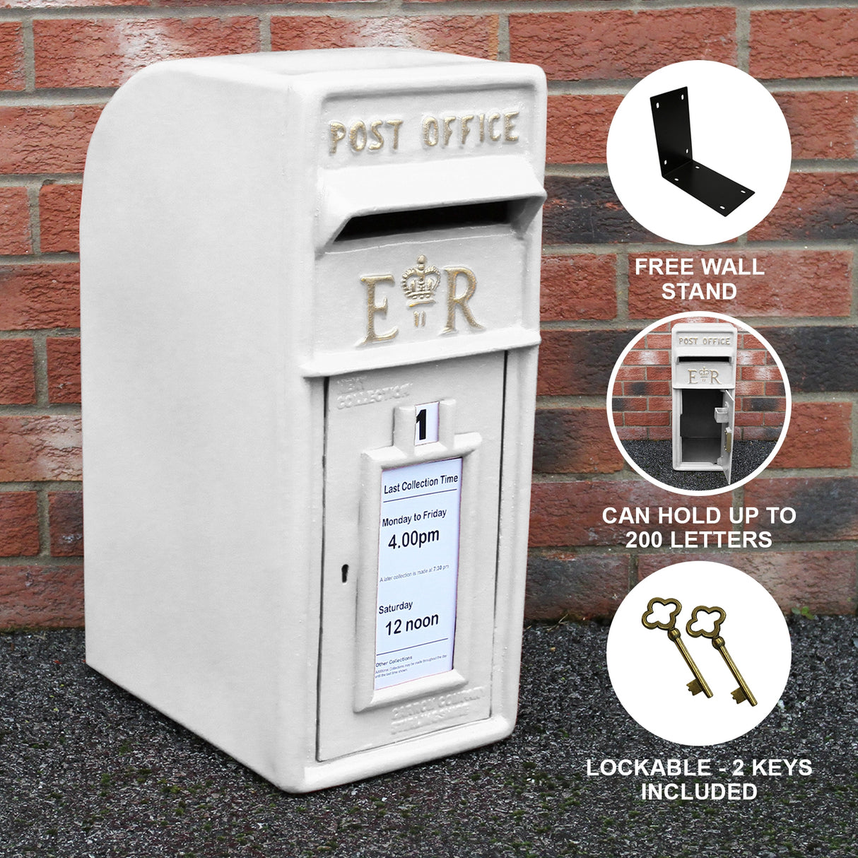 White Royal Mail Post Box - Used - Acceptable