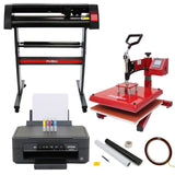 38cm Swing Press, 720mm Vinyl Cutter, Epson Printer & Weeding Kit - Like New