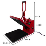 PixMax T-Shirt Sublimation Heat Press Machine, 38cm x 38cm Clam, Red F2 - Used - Acceptable