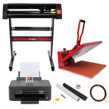 Vinyl Cutter, 50 x 50 Heat Press, Sign cut business bundle, Value Printer - Used - Acceptable