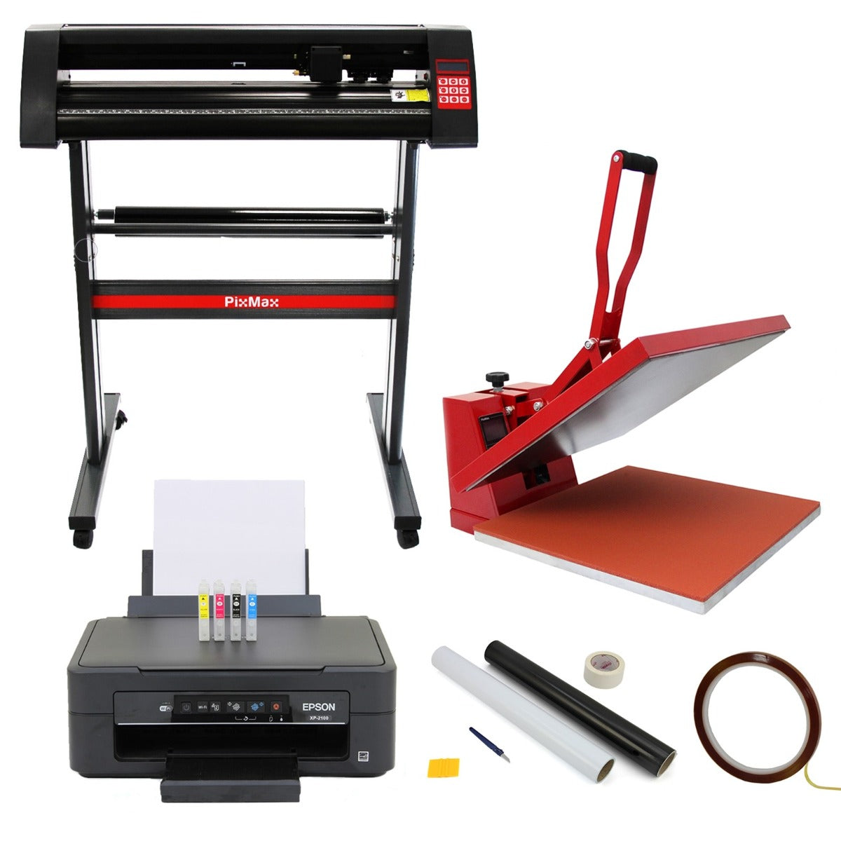 Vinyl Cutter, 50 x 50 Heat Press, Sign cut business bundle, Value Printer - Used - Good
