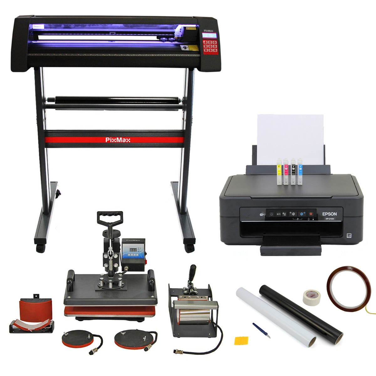 5 in 1, Vinyl Cutter LED, Value Printer, CISS, SignCut, Weeding Kit & Heat Tape - Used - Acceptable