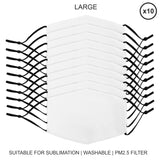 Large Face Masks Sublimation Blanks / 10 Pack - Like New
