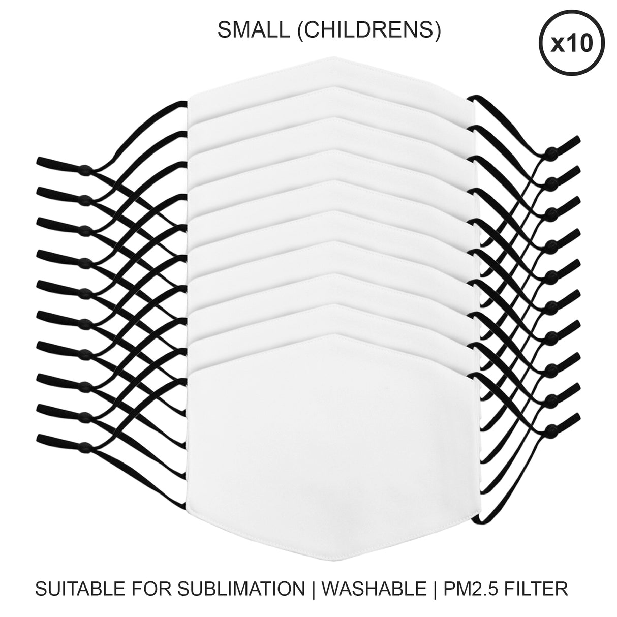 Small Face Masks Sublimation Blanks / 10 Pack - Like New