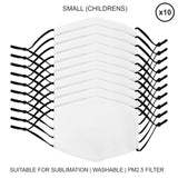 Small Face Masks Sublimation Blanks / 10 Pack - Like New