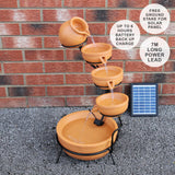 Terracotta 4 Tier Spilling Bowls Water Feature - Like New
