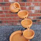 Terracotta 4 Tier Spilling Bowls Water Feature - Used - Very Good