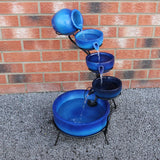 Blue 4 Tier Spilling Bowls Water Feature - Used - Very Good