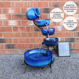 Blue 4 Tier Spilling Bowls Water Feature - Used - Acceptable