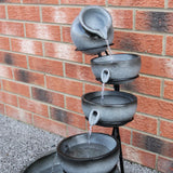 Grey 4 Tier Spilling Bowls Water Feature - Used - Very Good
