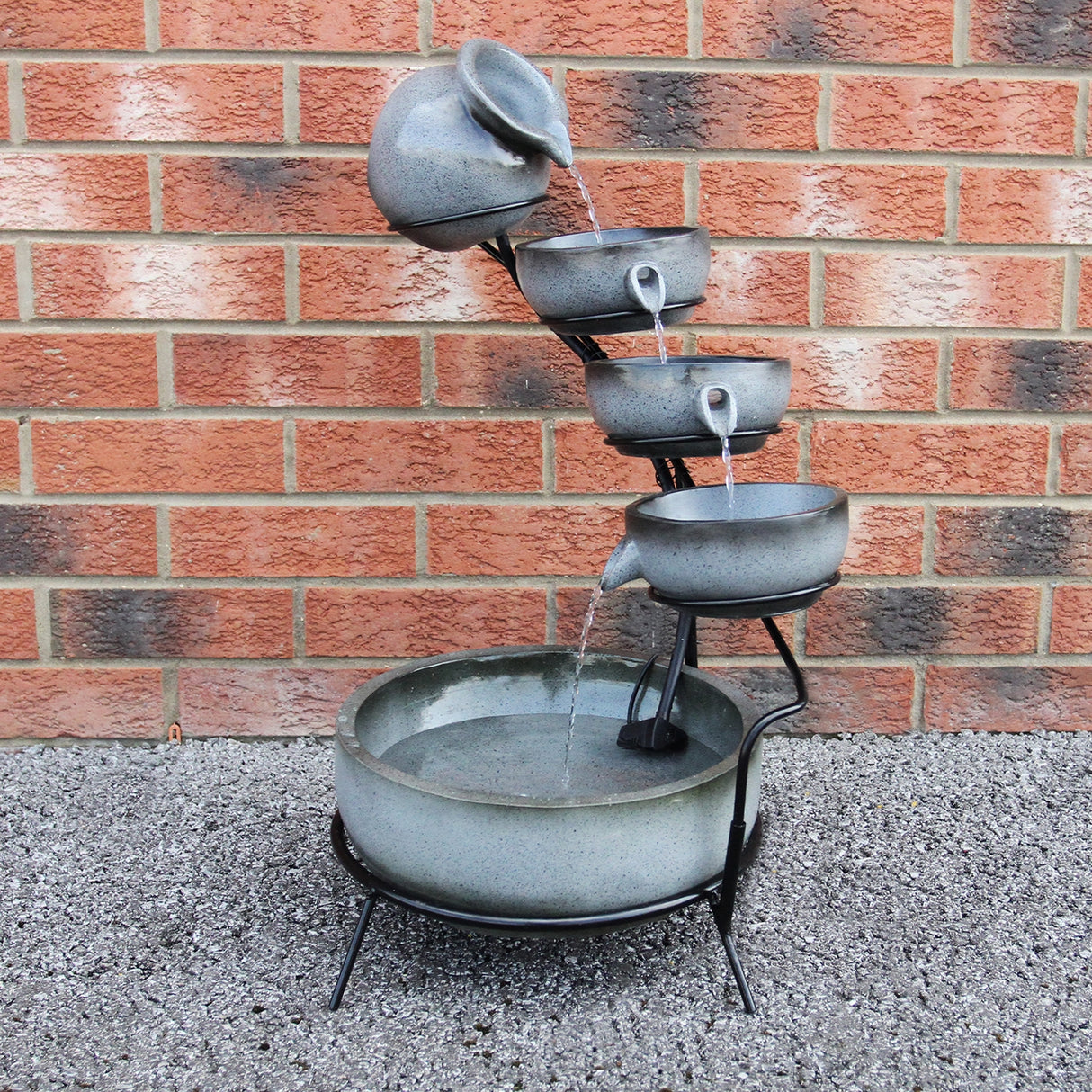 Grey 4 Tier Spilling Bowls Water Feature - Used - Good