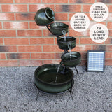 Green 4 Tier Spilling Bowls Water Feature - Used - Good