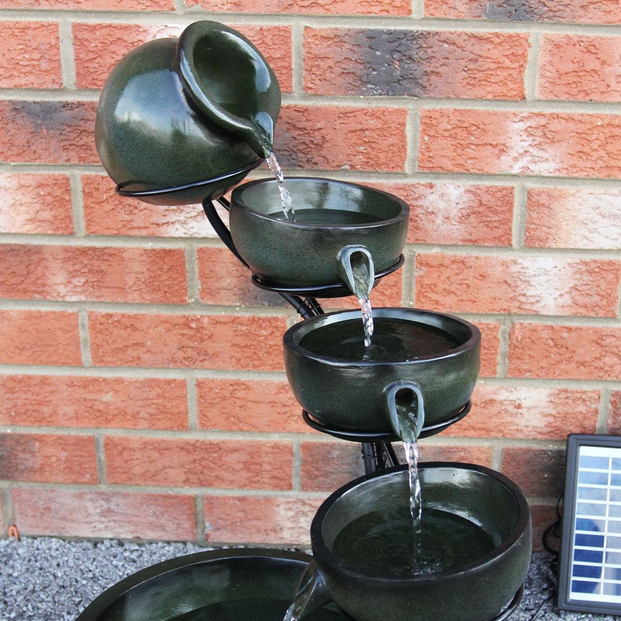 Green 4 Tier Spilling Bowls Water Feature - Used - Good