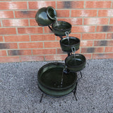 Green 4 Tier Spilling Bowls Water Feature - Used - Acceptable