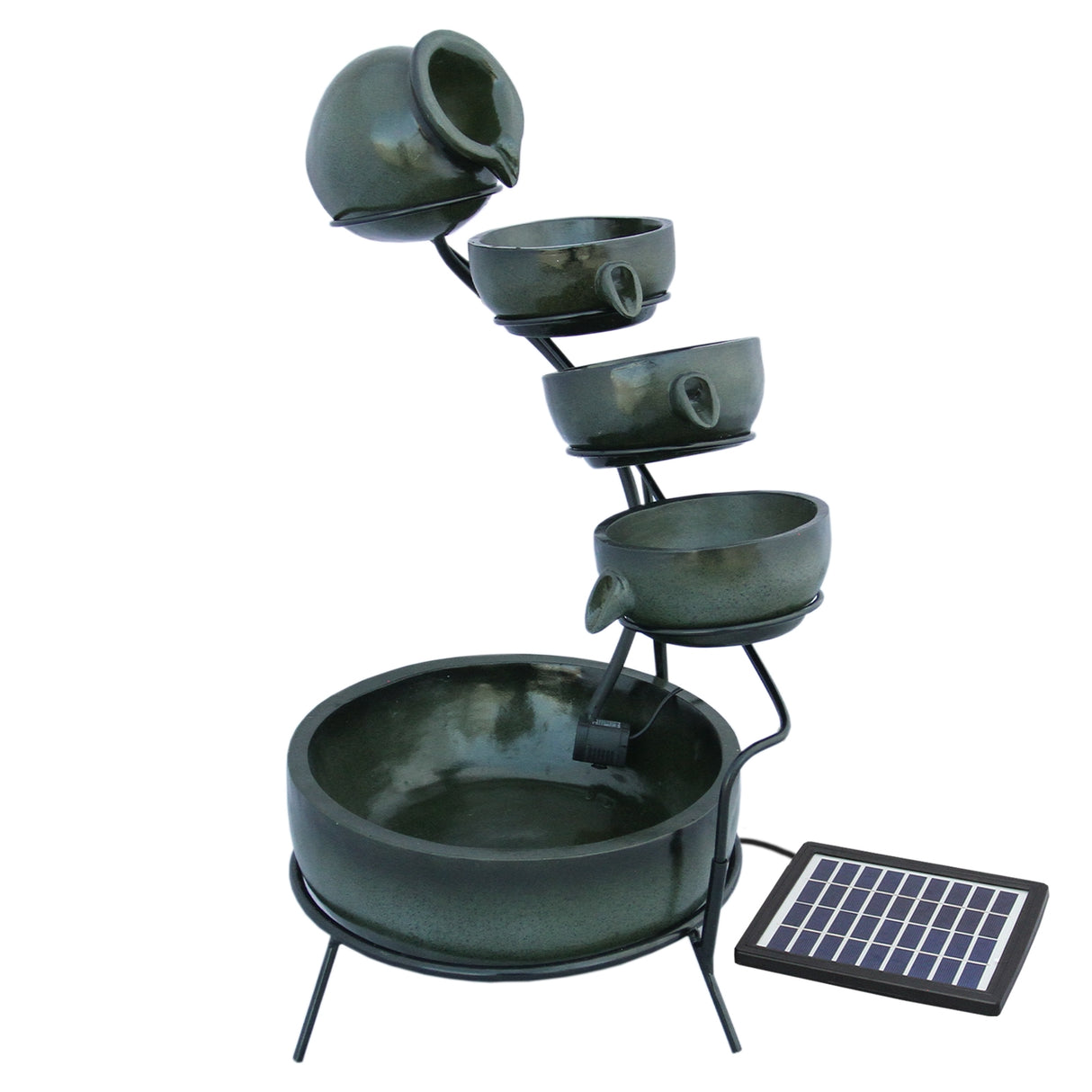 Green 4 Tier Spilling Bowls Water Feature - Used - Acceptable