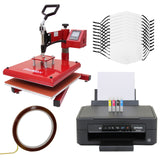 10 Sublimation Face Masks, Swing Heat Press & Epson Printer - Used - Acceptable