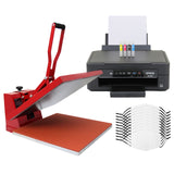 10 Sublimation Face Masks, Clam 38cm Heat Press & Epson Printer - Used - Acceptable