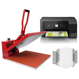 10 Sublimation Face Masks, Clam 38cm Heat Press & Eco Tank Printer - Used - Good