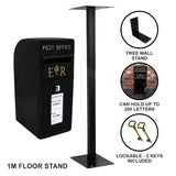 Black Royal Mail Post Box with Stand - Used - Good