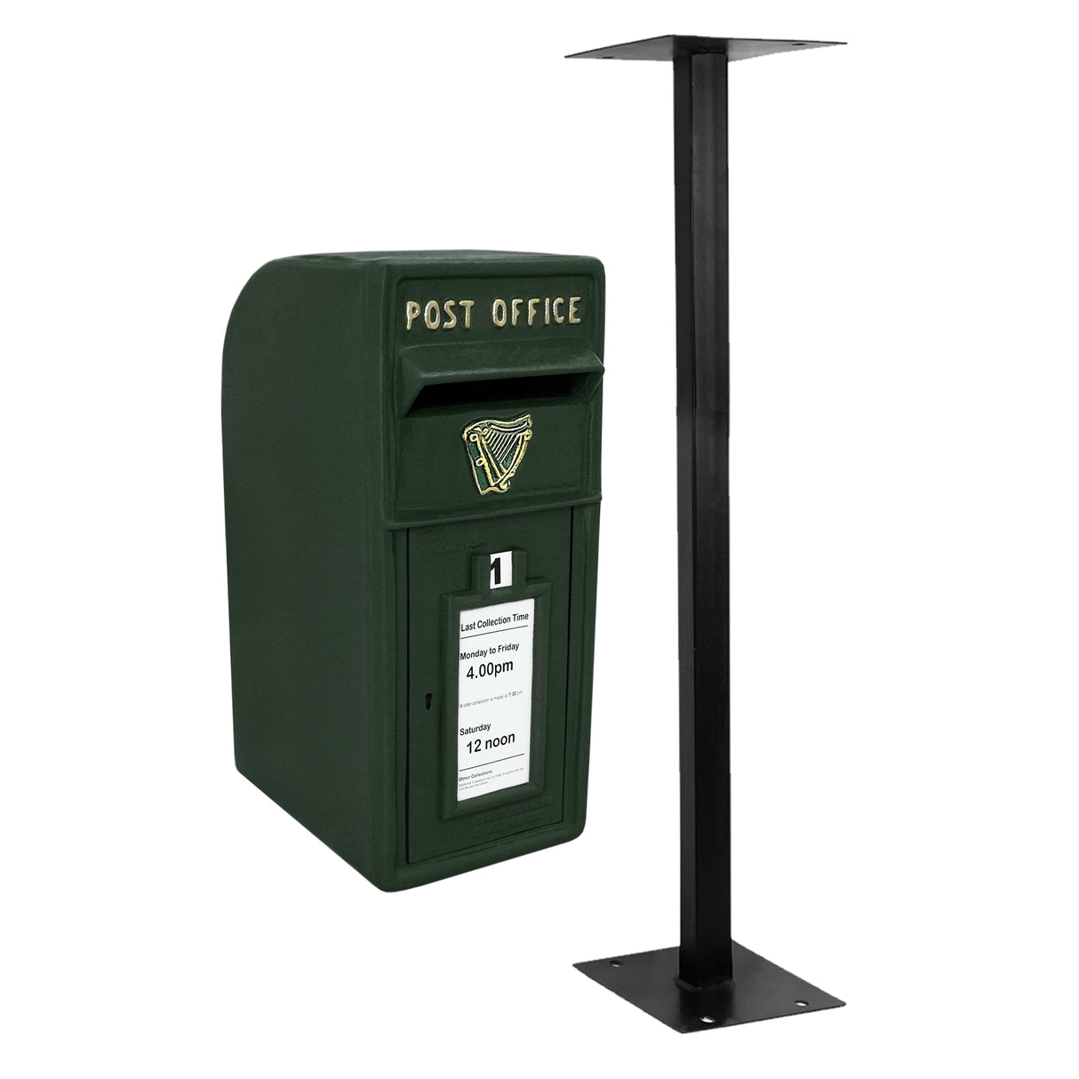 Green Irish Post Box with Stand - Like New