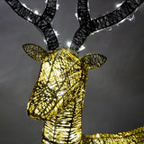 Light Up Reindeer Gold Stag - 120cm 200 Ice White LED - Used - Very Good