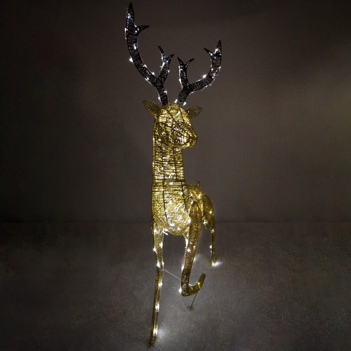Light Up Reindeer Gold Stag - 120cm 200 Ice White LED - Like New
