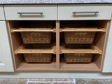 2 x Pull Out Wicker Kitchen Baskets 500mm - Used - Good