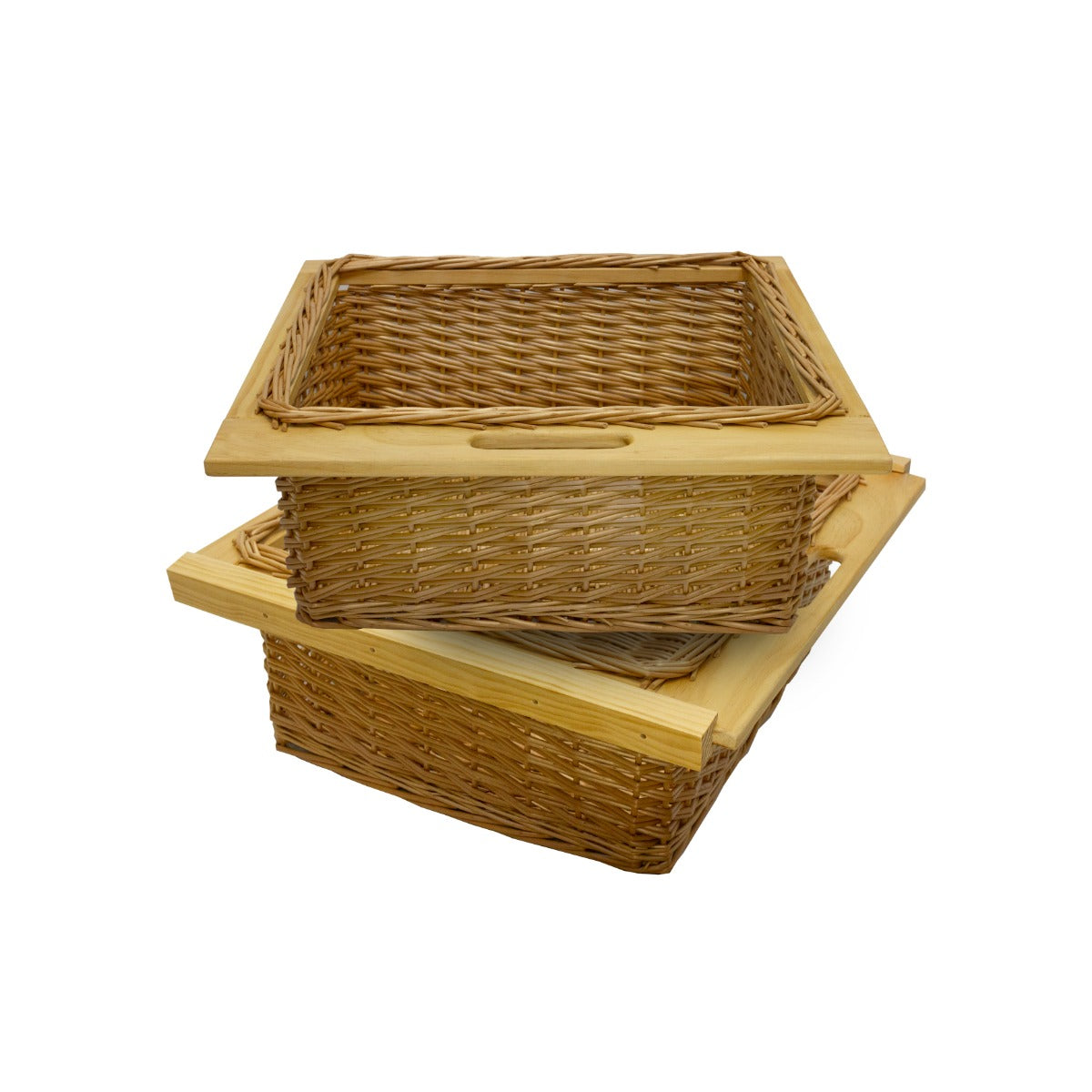 2 x Pull Out Wicker Kitchen Baskets 600mm - Used - Good