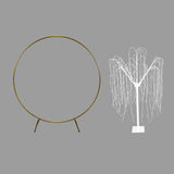 Wedding Moongate - Gold & 1 x Weeping Willow Tree 180cm Cool White - Like New