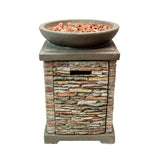 Stone Gas Fire Pit Heater - Used - Acceptable