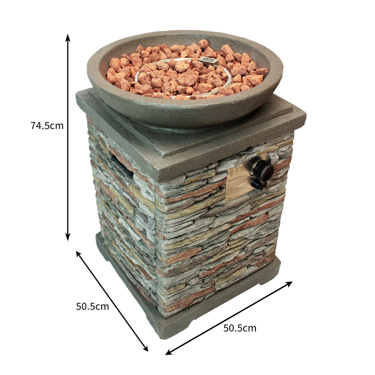 Stone Gas Fire Pit Heater - Used - Very Good