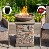 Stone Gas Fire Pit Heater - Used - Acceptable