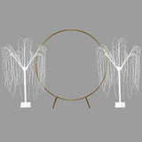 Wedding Moongate - Gold & 2 x Weeping Willow Tree 180cm Cool White - Like New