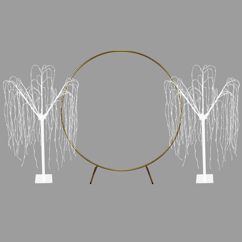 Wedding Moongate - Gold & 2 x Weeping Willow Tree 240cm Cool White - Used - Good