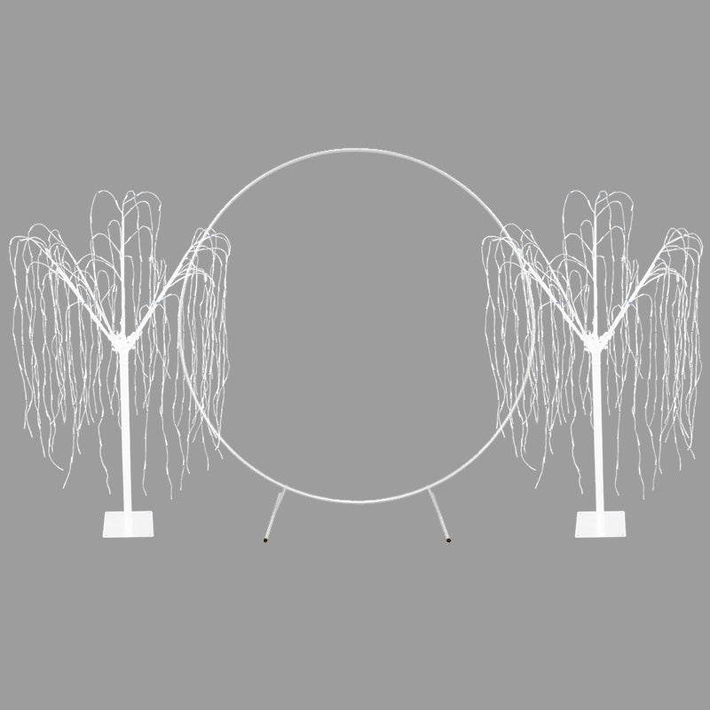 Wedding Moongate - White & 2 x Weeping Willow Tree 240cm Cool White - Like New