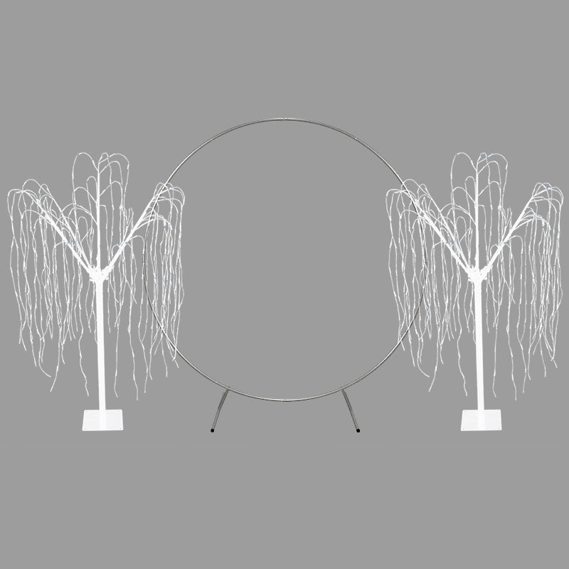 Wedding Moongate - Silver & 2 x Weeping Willow Tree 180cm Warm White - Used - Good