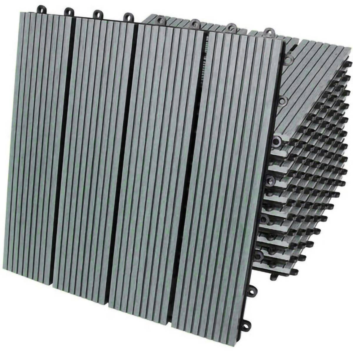 66 x WPC Decking Floor Tiles 30x30cm - Grey - Like New