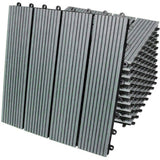 66 x WPC Decking Floor Tiles 30x30cm - Grey - Like New