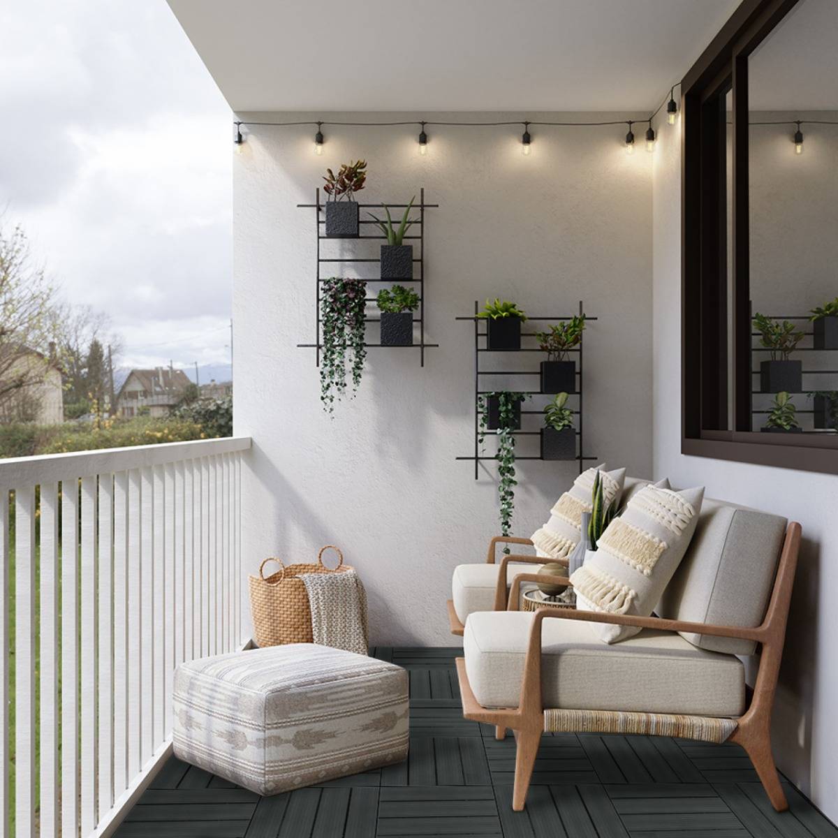 66 x WPC Decking Floor Tiles 30x30cm - Grey - Like New