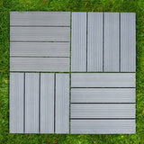 66 x WPC Decking Floor Tiles 30x30cm - Grey - Like New