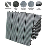 66 x WPC Decking Floor Tiles 30x30cm - Grey - Like New