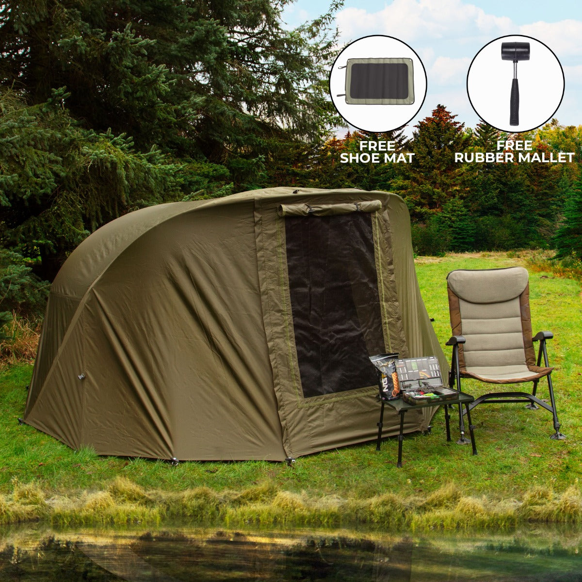 Fishing Bivvy 2-Man / 300cm with Overwrap - Used - Acceptable