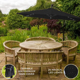 Black 3m LED Cantilever Parasol - Like New