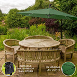 Green 3m LED Cantilever Parasol - Used - Very Good
