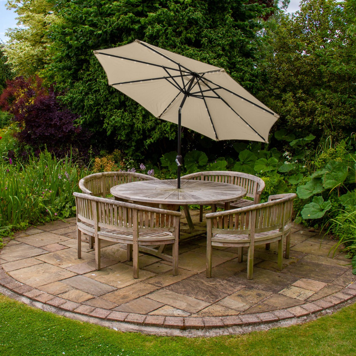 Beige 2.7m LED Tilt Parasol - Like New