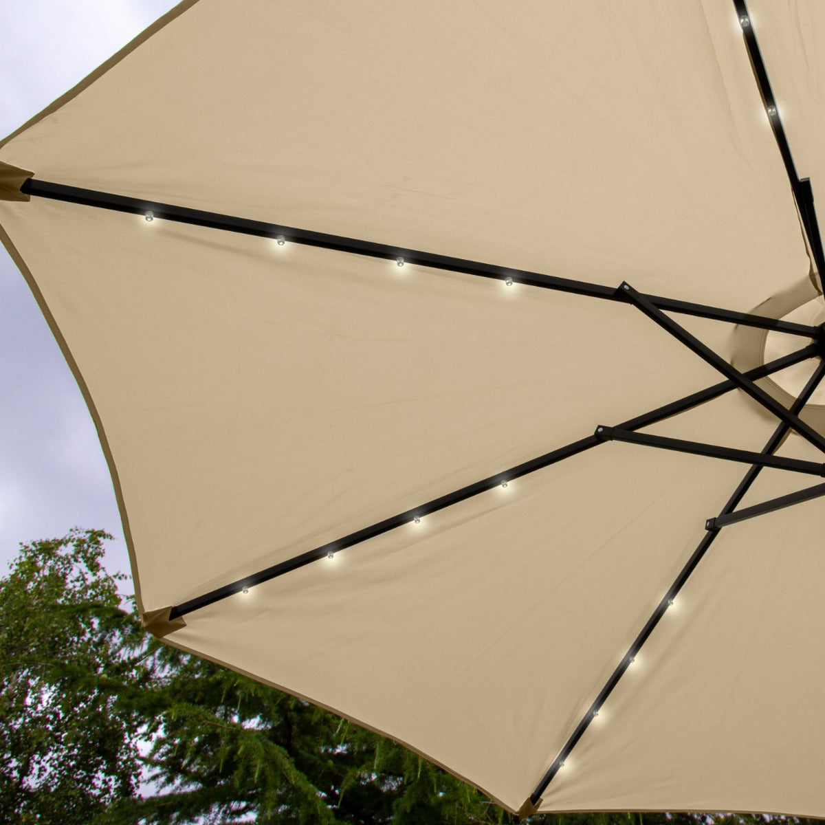 Beige 2.7m LED Tilt Parasol - Like New