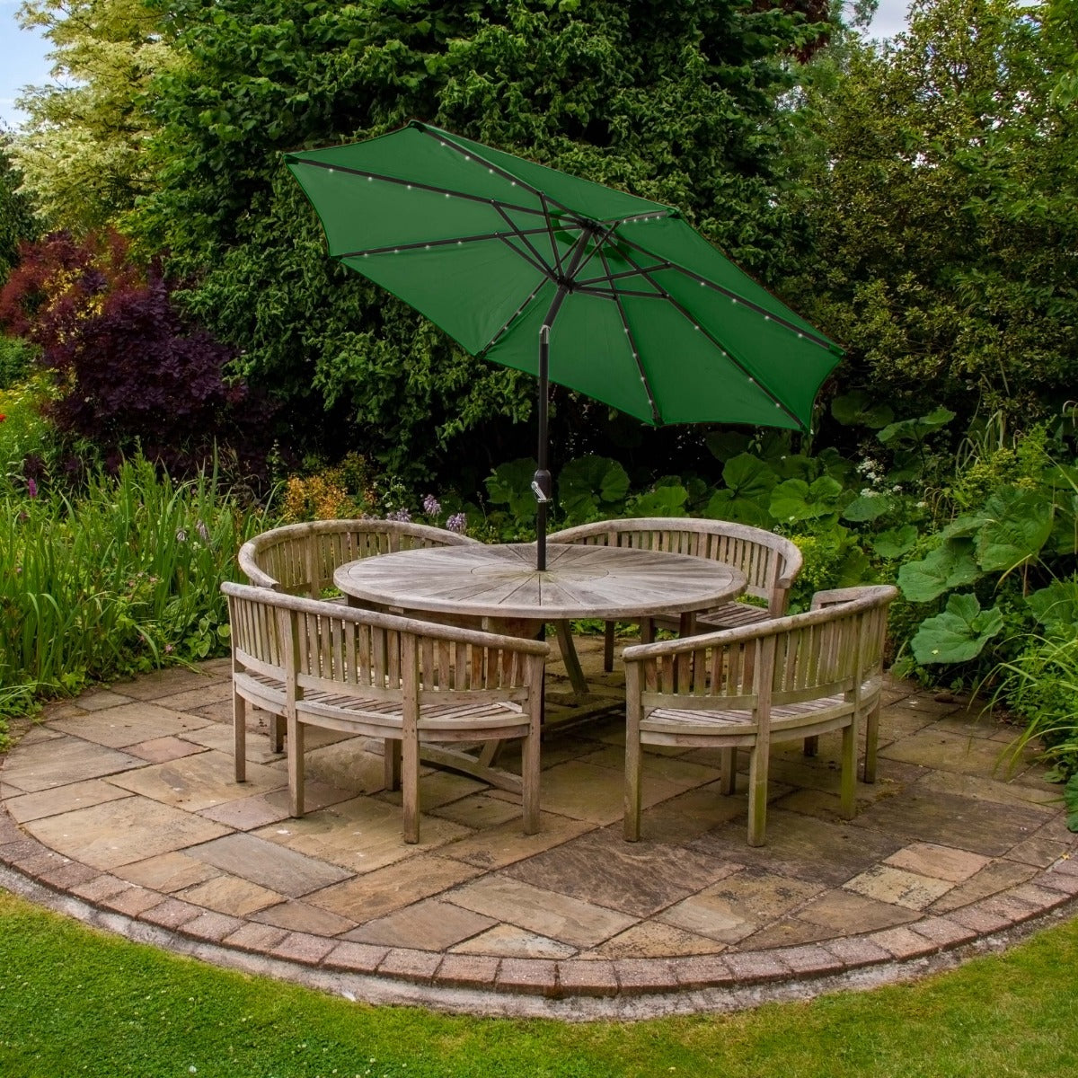 Green 2.7m LED Tilt Parasol - Used - Acceptable