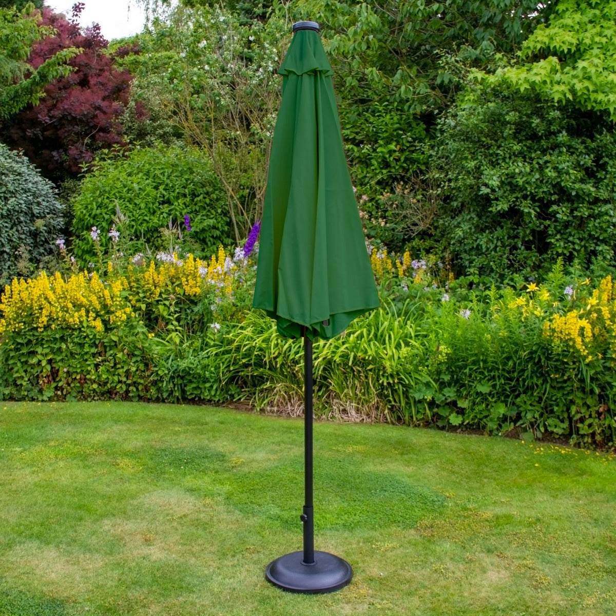 Green 2.7m LED Tilt Parasol - Like New