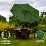 Green 2.7m LED Tilt Parasol - Like New